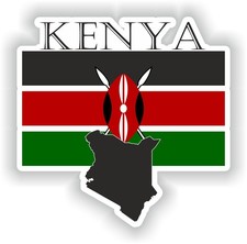 Kenya Country Project Flag Sticker / Vinyl Waterproof Graphics