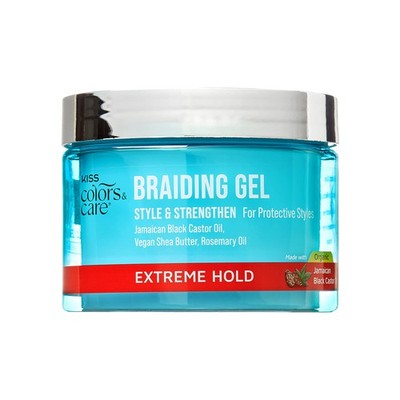 KISS COLORS & CARE Braid Gel Extreme Hold, 6 oz 216 Ounce (Pack of 1), Clear 