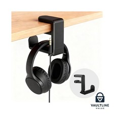 Headphone Holder Under Desk Mount Swivel Clamp Black