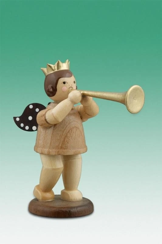 Bois D'Anges Ange de Noël Avec Fanfare Sans Couronne / Nature Hauteur Env. 6,5cm - Photo 1/1