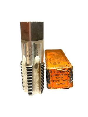 Standard 1''-11.5 NPT HS G Uncoated R.H. Taper Pipe Tap, 5 flutes