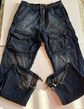 Akamediks jeans Men’s Y2K Vintage Baggy Sz 34 Hip hop, Many Pockets