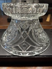 LE Smith Glass McKee Aztec Punch Bowl Base Pedestal Stand Pinwheel Crystal