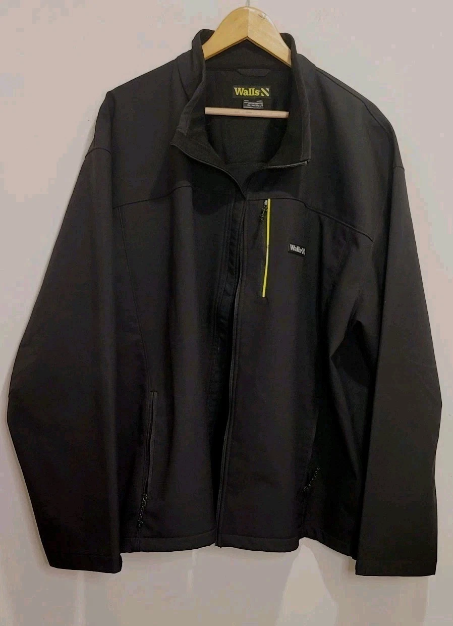 Walls Enduro Zone Mens 3X Black Softshell Full Zip Jacket Coat