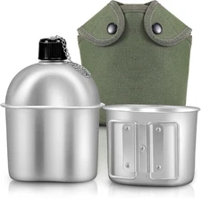 Military Canteen Cookware Set Include 1 QT Army Aluminum army green 