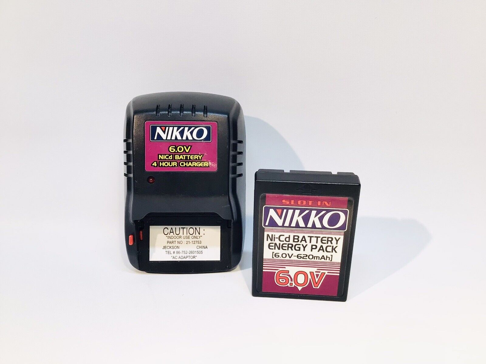 Nikko 6.0V Volt NiCd 4 Hour R/C Battery Charger + Battery Pack