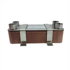 30 Plate Water to Water Brazed Plate Heat Exchanger 1" FPT Ports With Brackets