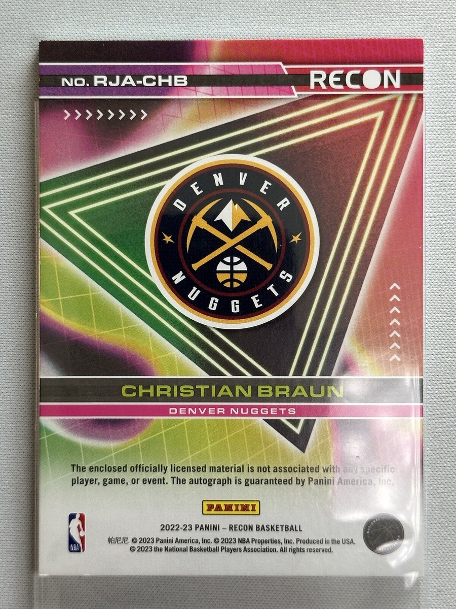 2022-23 Panini Recon CHRISTIAN BRAUN RPA /99 ROOKIE PATCH AUTO 