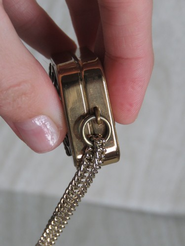VTG 1950s Working Brass Music Box Starburst Atomic Rhinestone Pendant READ - Picture 13 of 18