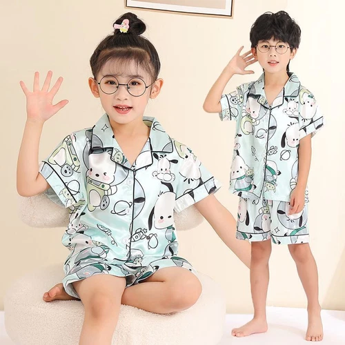 My Melody Kuromi Cinnamoroll Summer Ice Silk Pajamas Thin Homewear set kids - Picture 12 of 36
