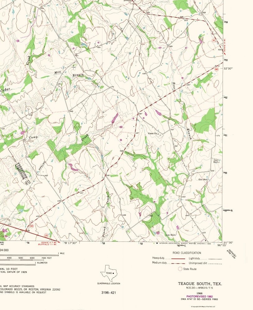 Topo Map Teague Texas South Quad USGS 1966 23.00 x 28.20 eBay