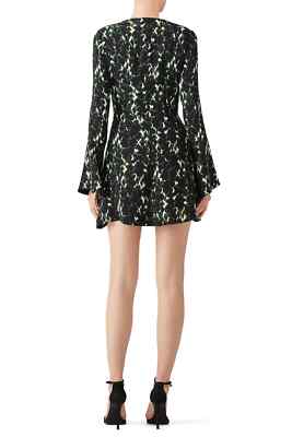 green long sleeve silk short dress Women's Long Sleeve Mini Dress in Forest Green, Size Small, Silk by Quince