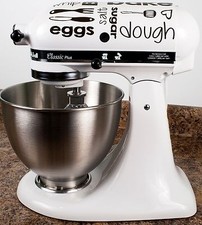 Subway Style Baking Cookies Black Kitchenaid Mixer Mixing Machine Decal Art Wrap