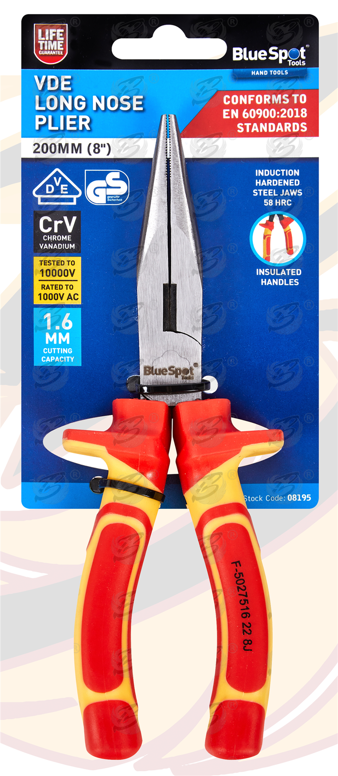 VDE Electrician Pliers 1000V Soft Grip Electrical Combi Pliers Side