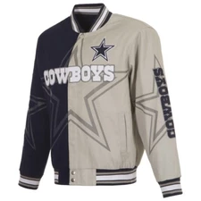  NFL Dallas Cowboys  JH Design  Cotton Twill   Full-Snap Embroidered Jacket