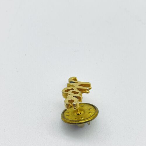 Script Mac Lapel Pin Gold Tone Tiny Tie Tack Classic Career Everyday Workwear - Picture 2 of 6