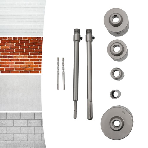 9pcs Concrete Hole Saw Kit Cement Drill Bit 30-100mm SDS Plus or SDS Max Shank - Picture 13 of 15