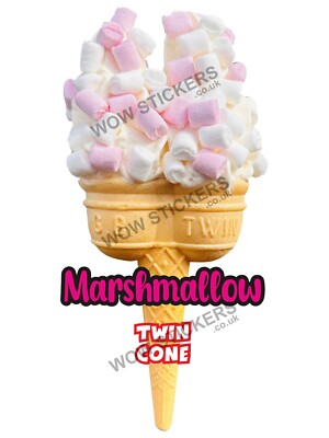 Produktbild von Eiswagen-Aufkleber Marshmallow Cone – Deko Für Anhänger, Cafe & Foodtrucks