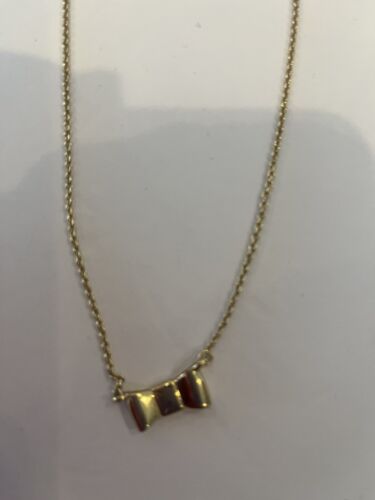 Kate Spade Take A Bow Gold Plated 18” Necklace - Very Nice!
