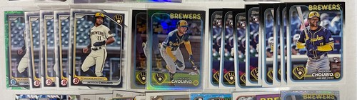 40 Jackson Chourio 2024 RC's Topps Update Ref Blue Bowman Chrome Green Lunar - Picture 3 of 4
