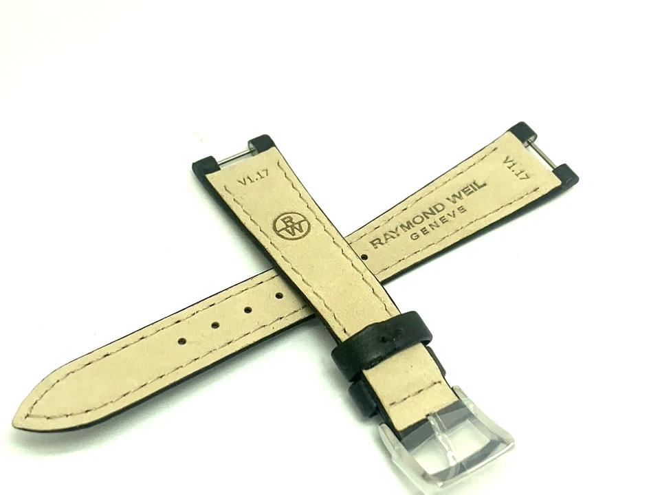 Reloj para mujer Raymond Weil V1.17 correa de repuesto correa de cuero negro correa de 16 mm Foto 2 de 4