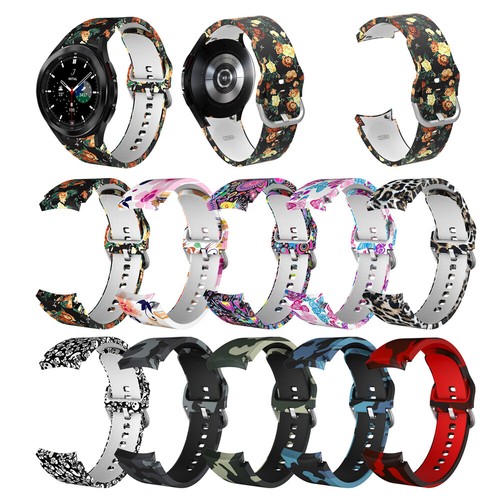 For Samsung Galaxy Watch 4 5 6 40/44mm 43/47mm Painted Silicone Sport Band Strap - Picture 3 of 58