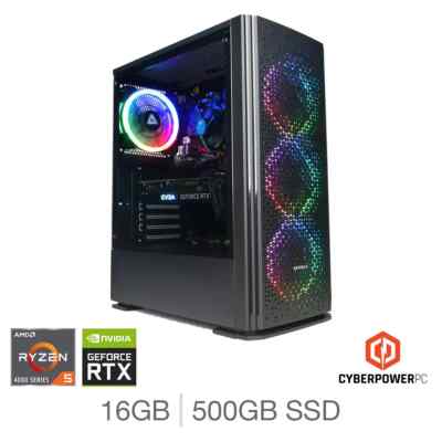 Gaming Desktop Cyberpower, Ryzen 5, 16GB RAM, 500GB SSD, NVIDIA RTX 4060