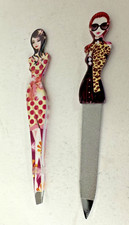 Professional Eyebrow Tweezers Slant Tip Precision  Nail file 4 inches