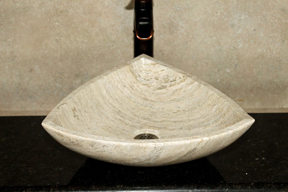 Stone sink bathroom vessel sink travertine marble sinks - Image 3 of 4
