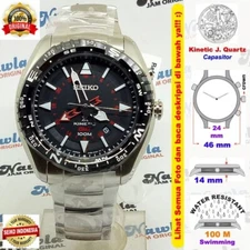 Brand New Seiko Prospex GMT SUN049P1 Kinetic Watch Men Black Dial 100M SUN049