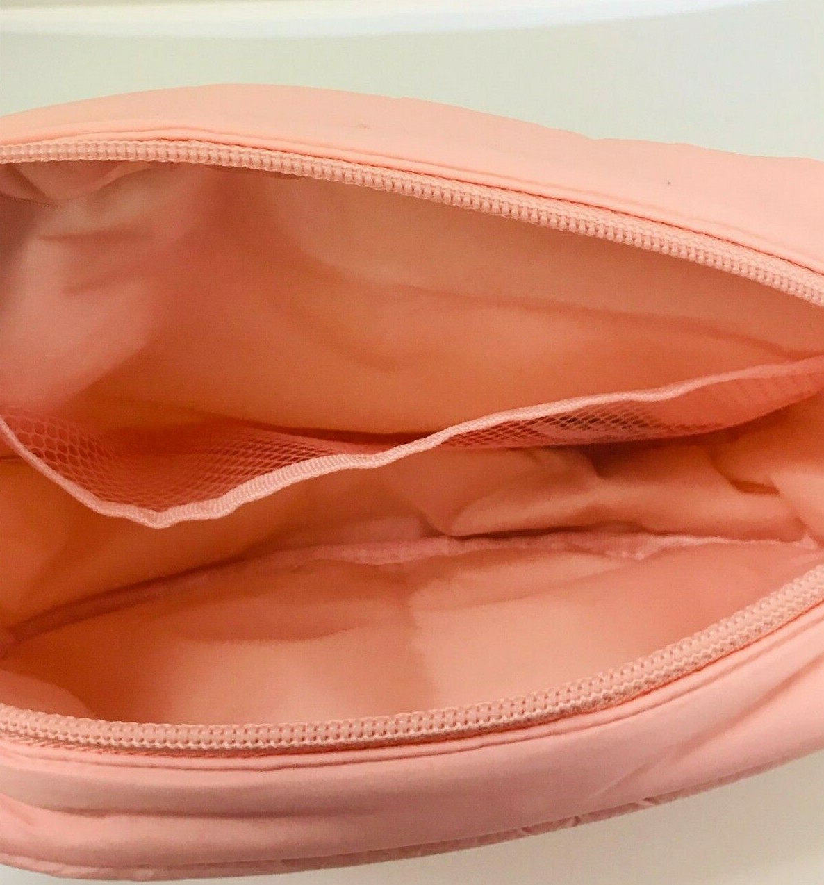 Pink Travel Cosmetic Bag Makeup Super Soft Quilt Zip Around Designer