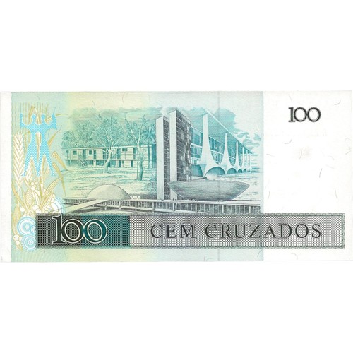 1986 Brazil 100 Cruzados Banknote (BAN180-) - Picture 2 of 2