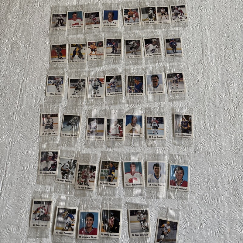 1988-NHL Hockey Mini Stickers   assorted lot of 42.