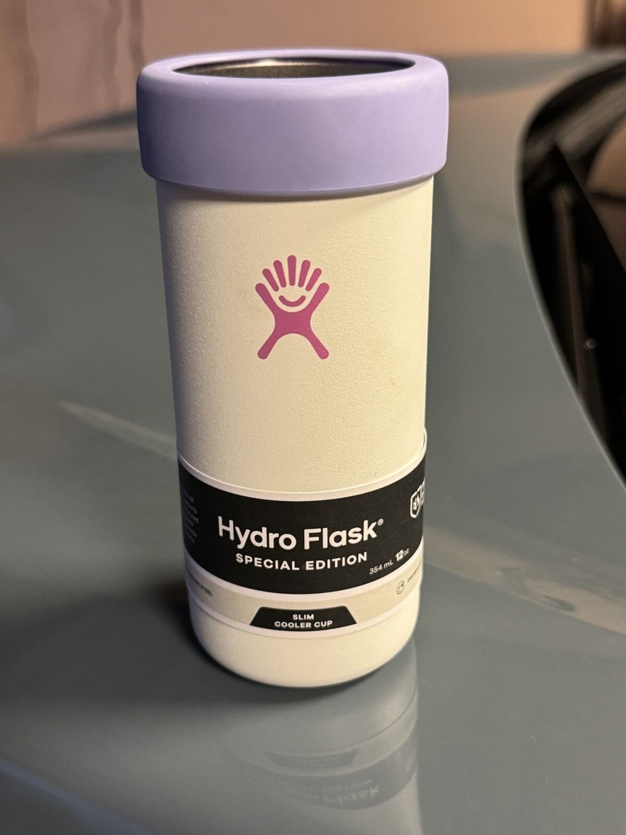 Hydro Flask 12 oz Slim Cooler Cup White Purple Wind SPECIAL