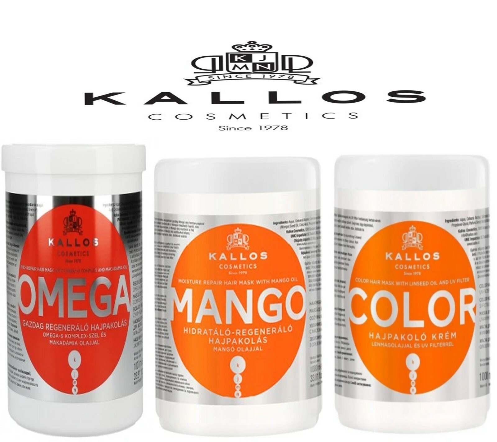 kallos  masks omega,mango  or colour  1000ml - choose one of them !