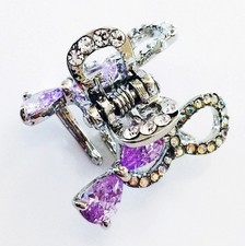 USA HAiR CLAW using Swarovski Crystal Hair Clip Pin Party Butterfly Purple B3
