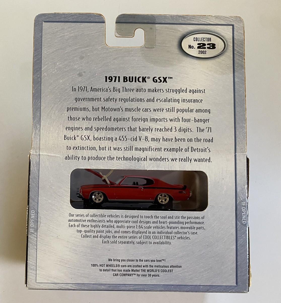 100% Hot Wheels '71 Buick GSX Cool Collectibles Black Box