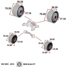 Set Rear Differential Bushing For Mitsubishi Montero 2001-2006 OEM Quality