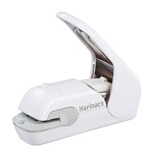 Stapleless Stapler Harinacs Press Holeless for 5 Sheets Binding White