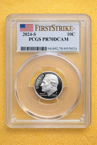 2024-S Roosevelt Dime – PCGS PR70 DCAM – First StrikeCertified by PCGS as PR70