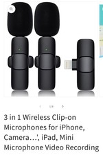 Wireless Lavalier Dual Microphones for iPhone iPad, Noise Cancellation
