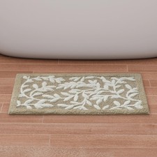 Madison Park Serene 100 Cotton Tufted Bathroom Rug - High Tufting Floral Leaf