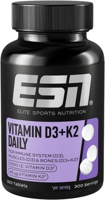 ESN Vitamin D3 + K2 1000 I.E. 300 Tabletten Immunsystem Muskelfunktion