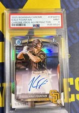 2025 Bowman Chrome Prospect 1st Autographs Kale Fountain SD Padres /499 PSA 9
