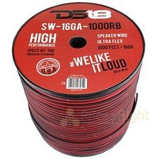 1000 Ft 16 Gauge AWG Speaker Wire Car Audio 1000' Black Red Zip Wire DS18 Spool