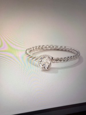Touchstone Crystal by Swarovski April Birthstone Ring 7 Crystal Rhodium Plating