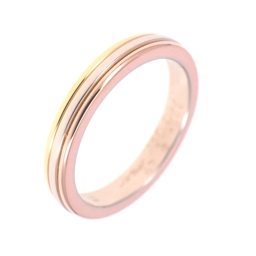 CARTIER Three Gold Wedding Ring Size 47/US4-4.5 No stone Ladies jewelry S#139333