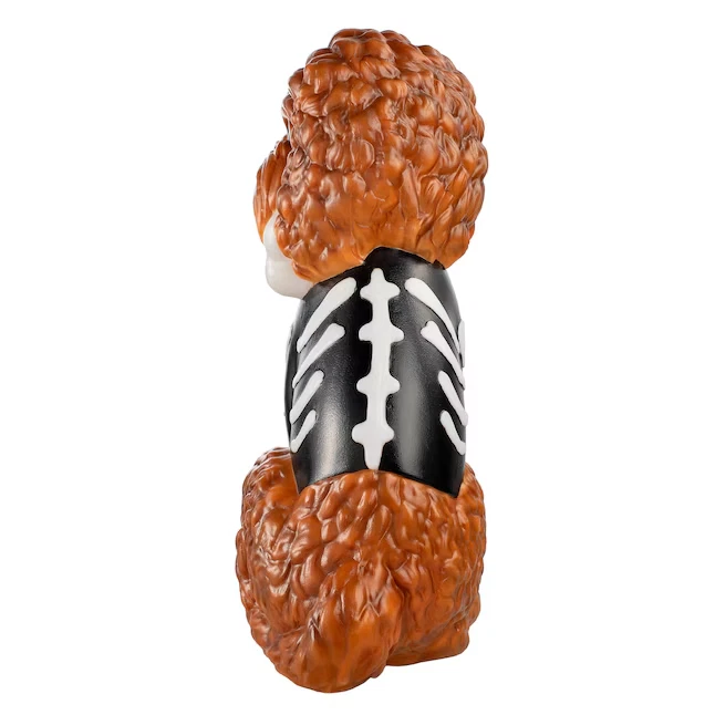 2025 万圣节吹模骨架涂鸦贵宾犬骨骼狗雕像 22 英寸 — 第 4/4 张图片