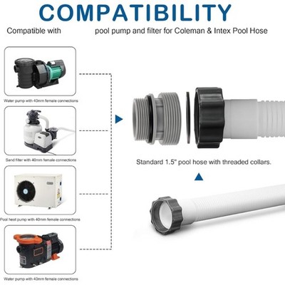 Pool Hose Adapter Conversion Swimming Pool Filter Hose Connector Waterproof