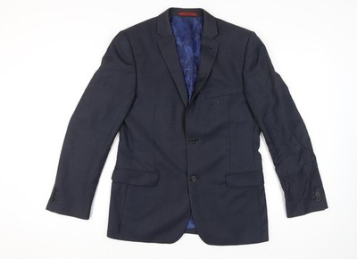 Ted Baker Endurance Herren Blau 40R Wolle Anzug Sakko Blazer